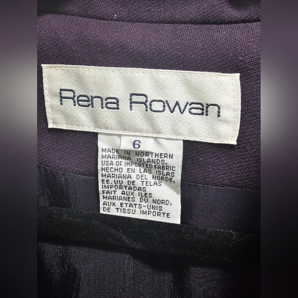 Rena Rowan Purple 100% Wool Notch Lapel Blazer Jacket Women's Size 6 - Picture 3 of 8